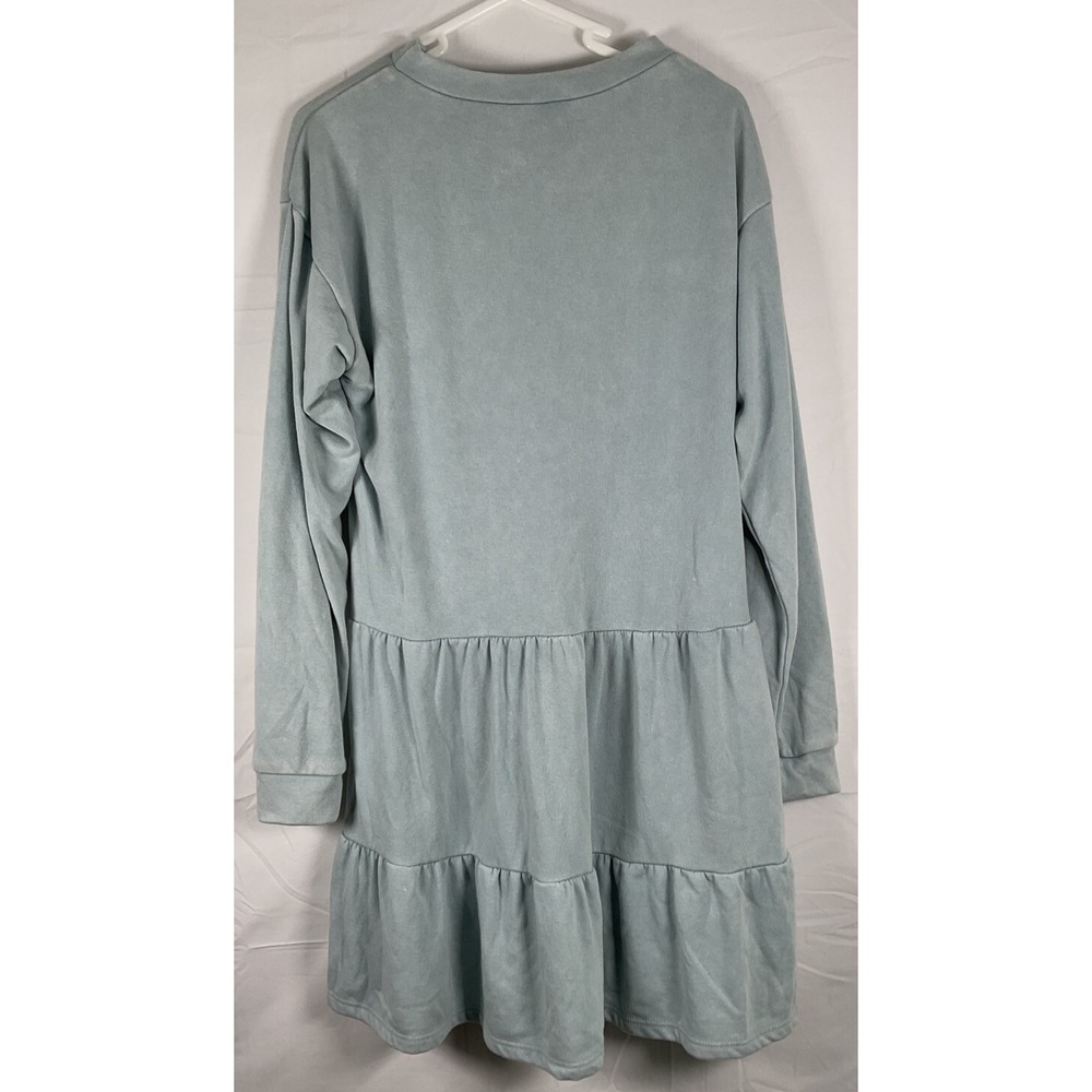 NWT Wild Fable Women's‎ Terry Knit Babydoll Sweatshirt Dress Light Blue XS - Picture 2 of 3